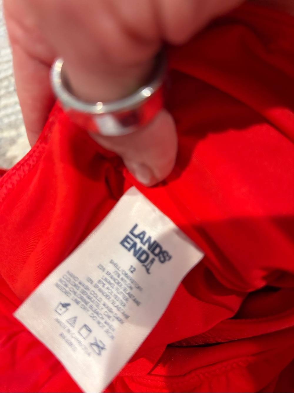 Lands End Classic Red Women's swim Skirt - Picture 3 of 3